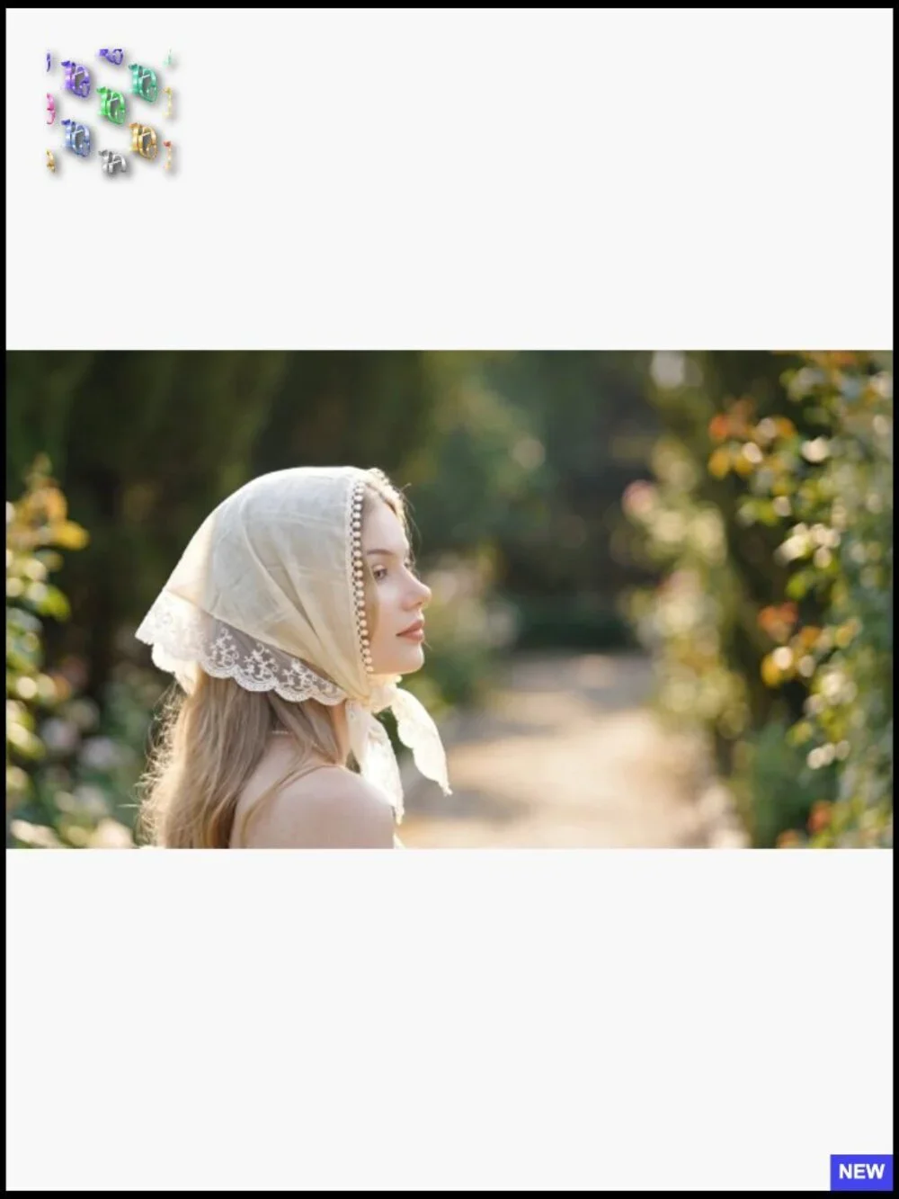 Vintage Lace Head Scarf Adjustable Headband Kerchief Wrap Elegant Chic